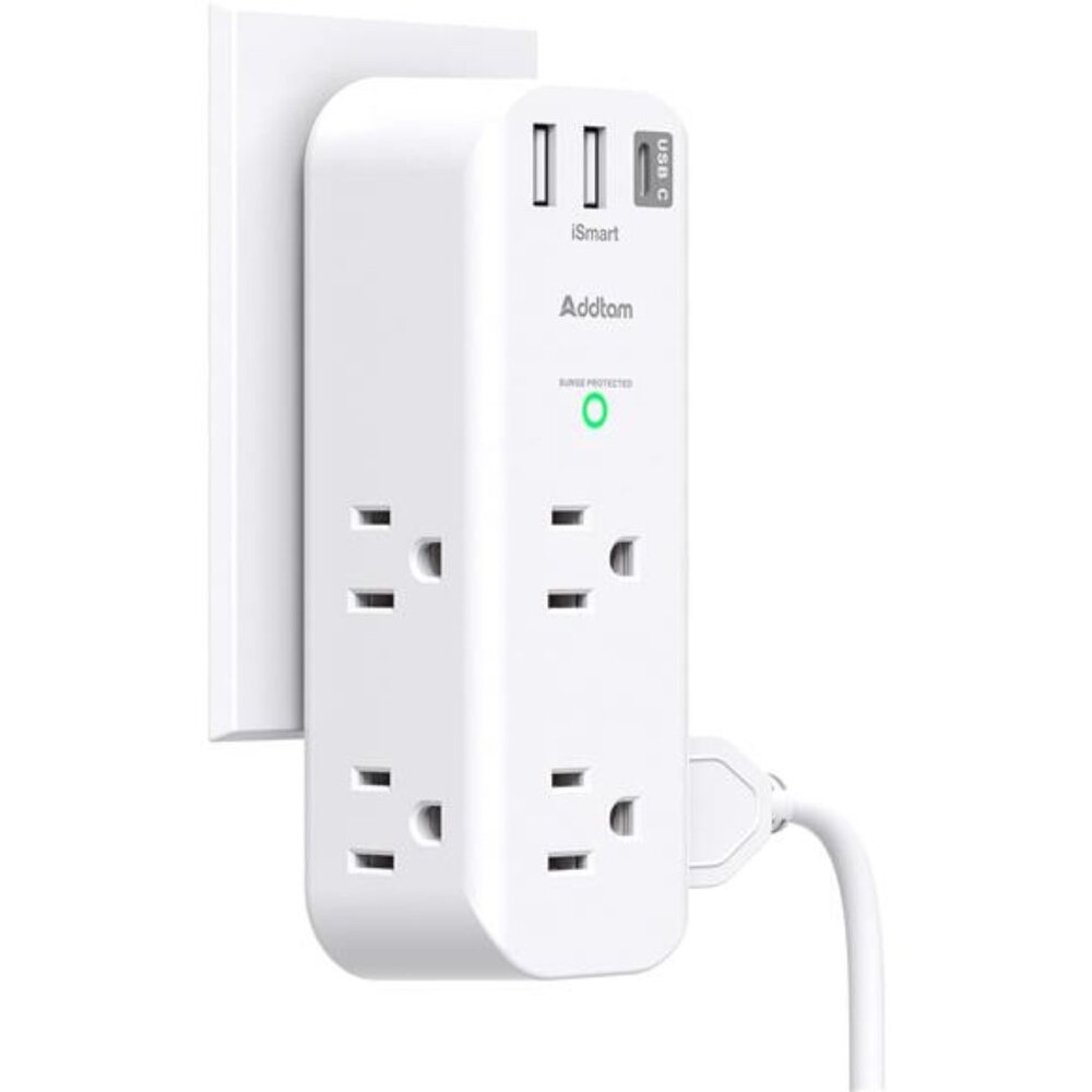 Surge Protector - Outlet Extender with Rotating and Multi Plug with 6 AC 3 USB